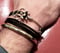Image of Gothic Key Leather Wrapped Bracelet