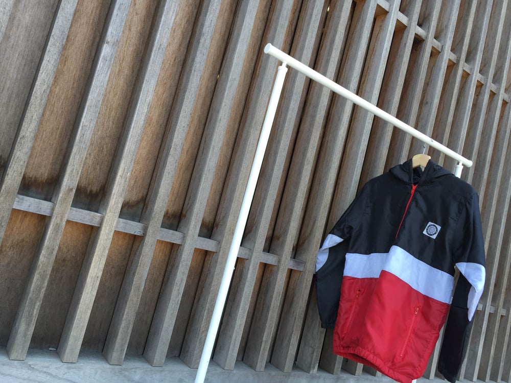 Image of Black/White/Red Windbreaker