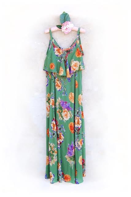 Image of Green Gable Breastfeeding Maxi dress