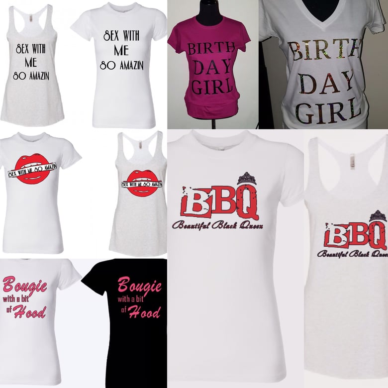 Image of Various new designs, all color tanks and tees available