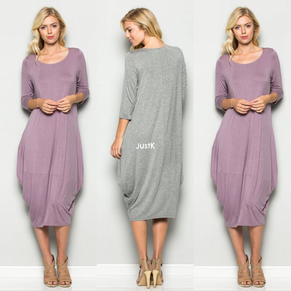 Image of LIGHT GREY   LAVENDAR OR BLACK TULIP DRESS