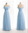 Simple Handmade Sweetheart Off Shoulder Prom Dresses, Blue Formal Dresses