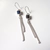 STERLING SILVER AND BOULDER OPAL JELLYFISH DANGLY EARRINGS