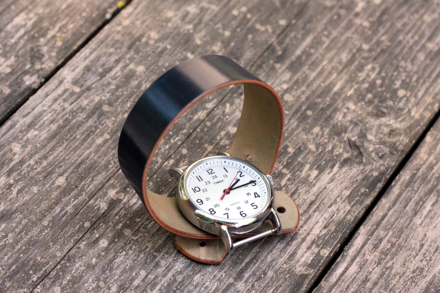 Image of Button Stud Watch Strap in Horween Shell Cordovan 