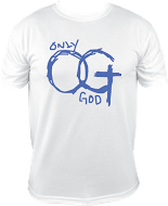 Image of Only God T-Shirt White/Royal blue