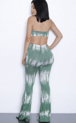 Image of FASHION GREEN PRINT TWO PIECE JUMPSUIT