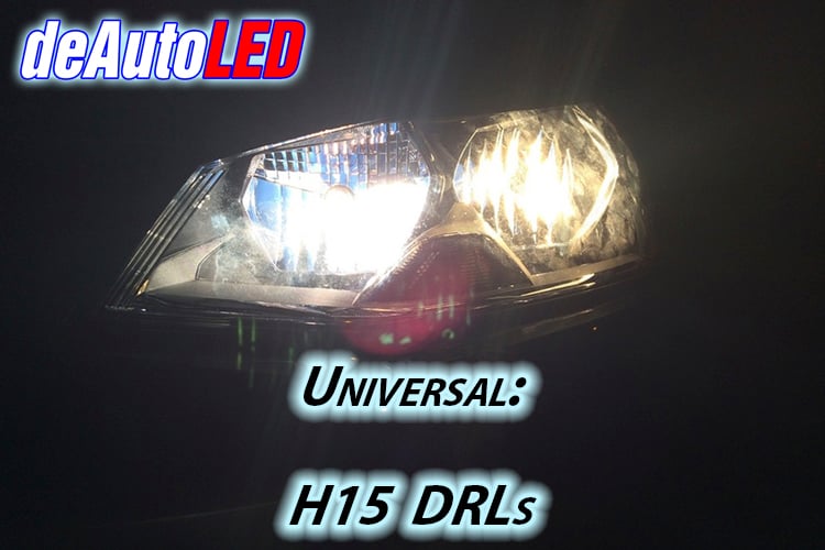 2pcs LED Headlight Bulb H15 High Beam DRL Daytime Running Light For A3 A5  A6 Q7 VW Golf Tiguan Mercedes Benz Skoda Octavia Ford