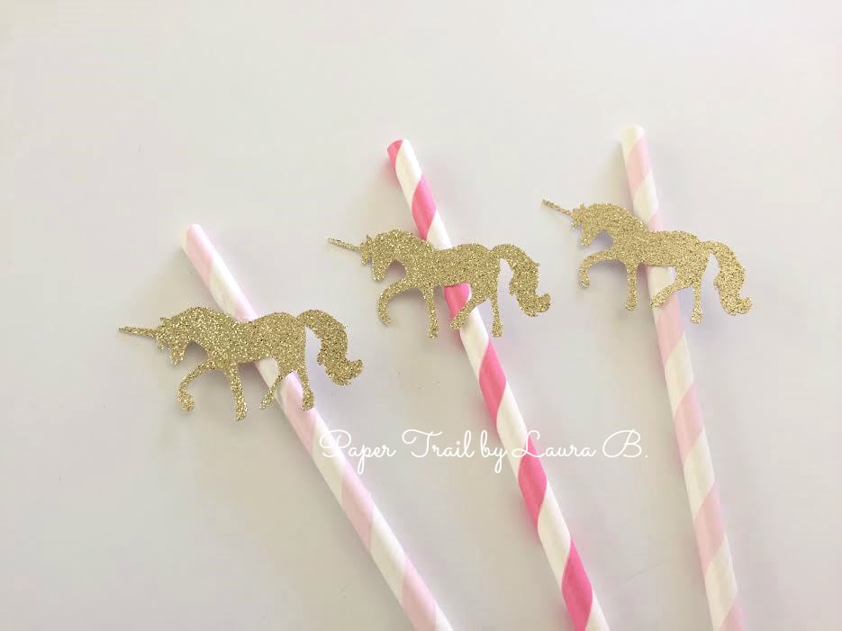Paper Trail By Laura B 10 Pink And Gold Unicorn Party Paper
