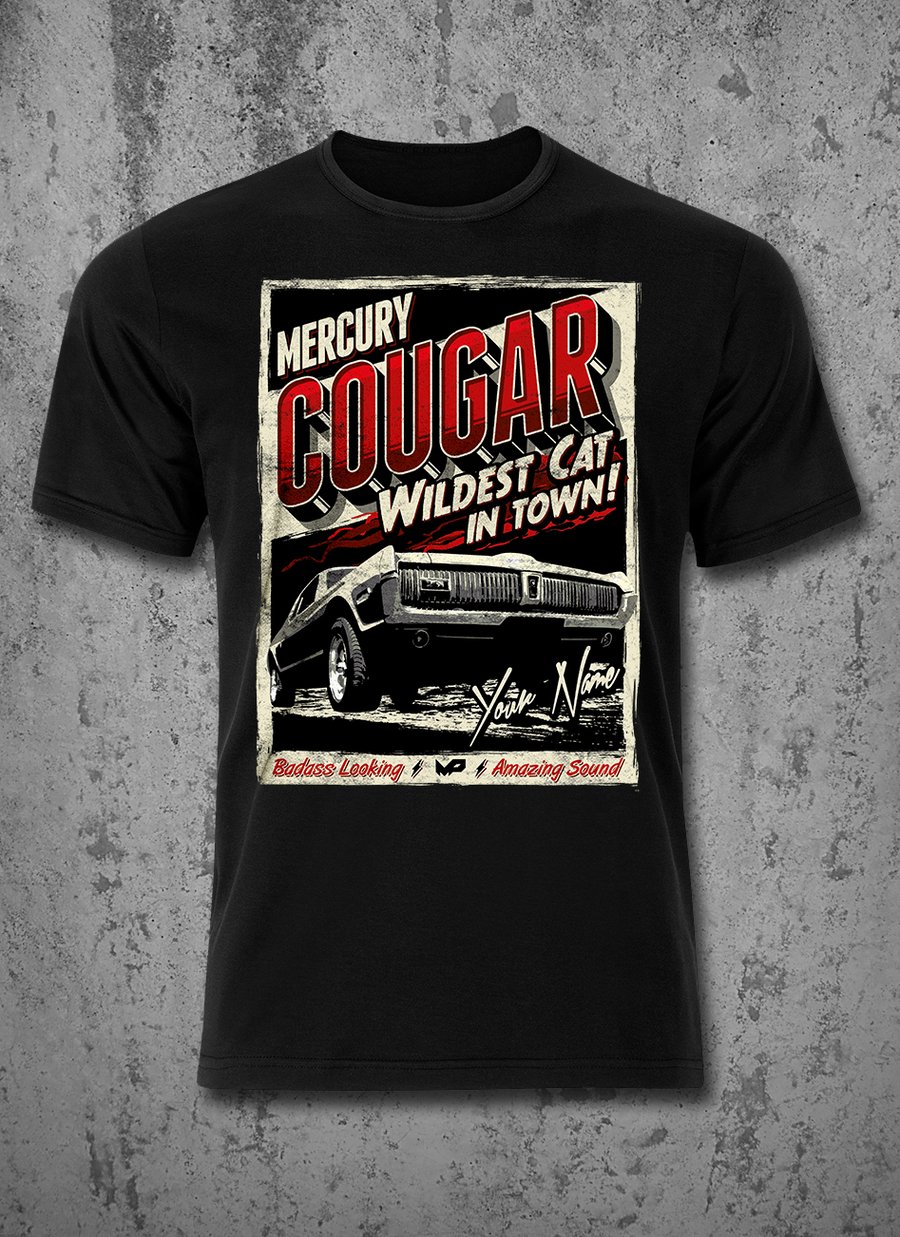 Image of ★ CUSTOM NAME ★ Cougar T-Shirt / Red / Male