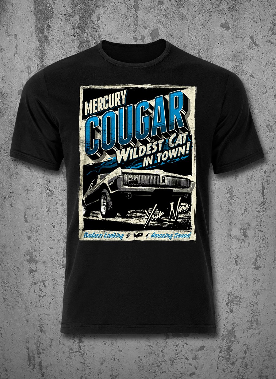 Image of ★ CUSTOM NAME ★ Cougar T-Shirt / Blue / Male