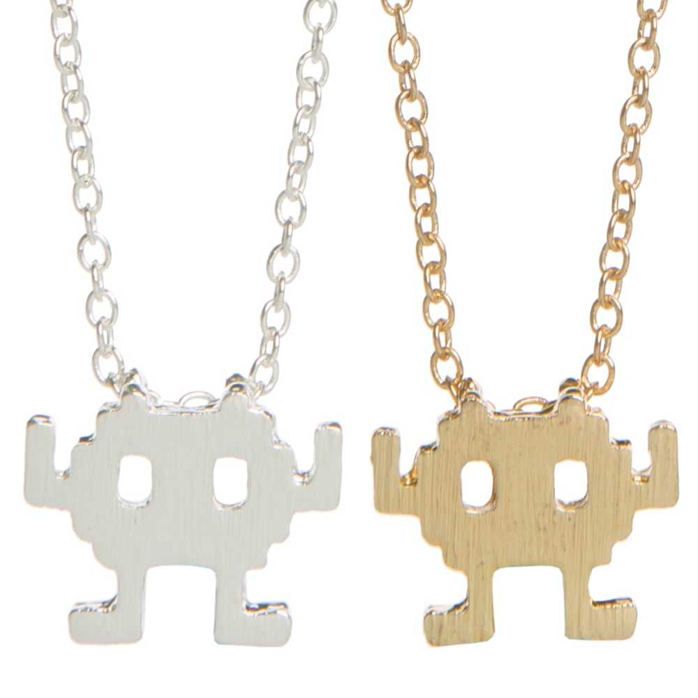 Image of Space Invader Charm Necklace