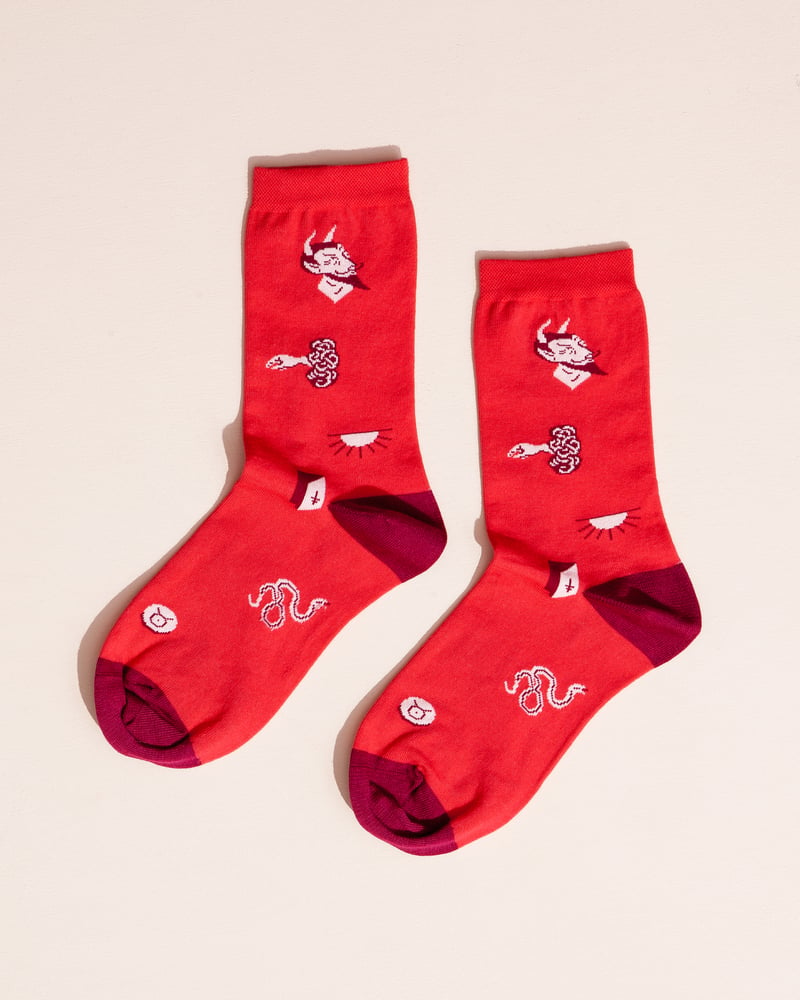 Image of Red Occult Socks