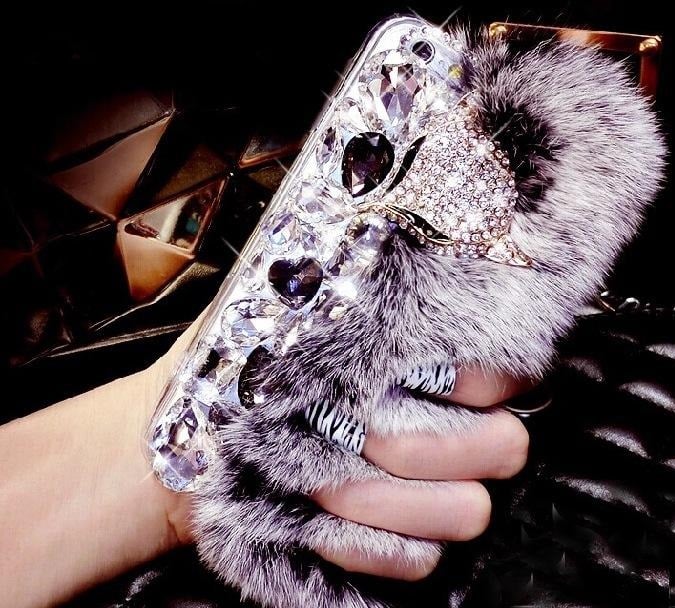 Image of Luxury Fur & Rhinestone Case