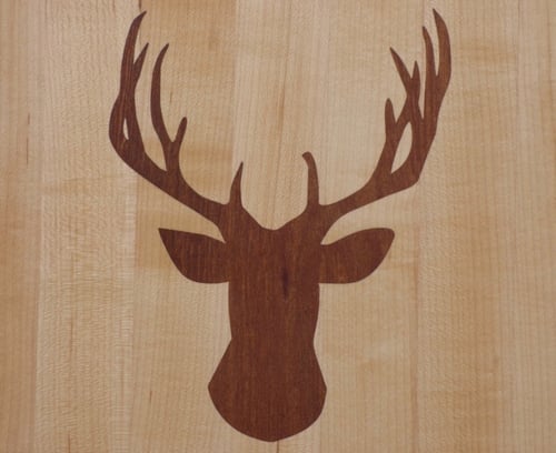 Image of Cutting Board with Deer Antler Inlay Design