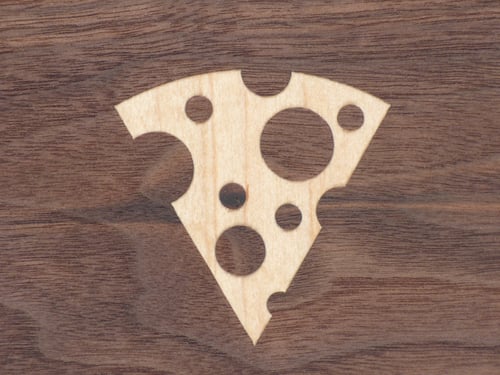 Image of Serving Board with Cheese Wood Inlay Design