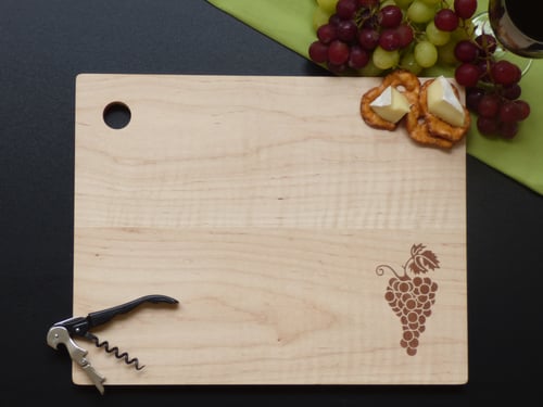 Image of Serving Board with Grape Inlay Design