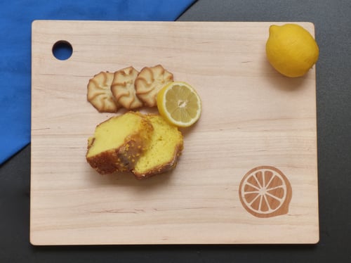 Image of Serving Board with Lemon Citrus Inlay Design