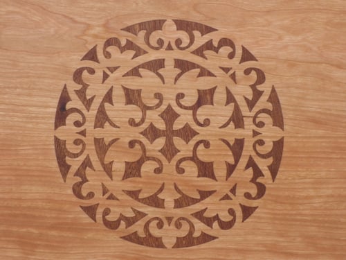 Image of Special Edition Serving Board with Intricate Mandala Inlay