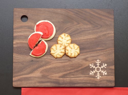 Image of Serving Board with Festive Snowflake Inlay Design