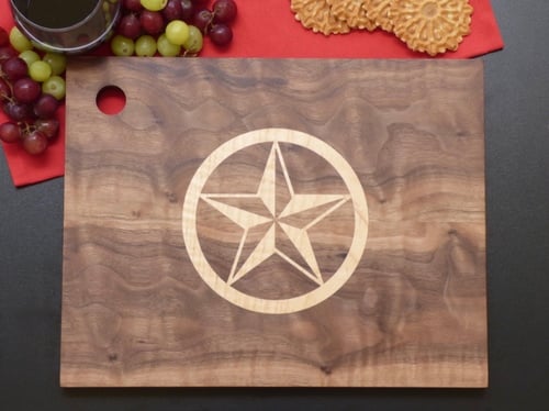 Image of Limited Edition Serving Board with Texas Star Inlay