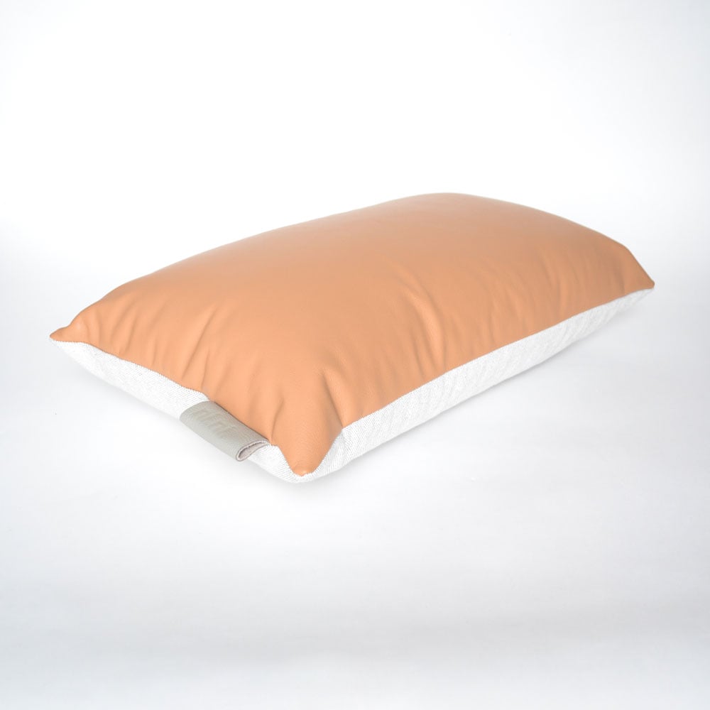 Image of Leather Tab cushion Cover - Tan Lumbar
