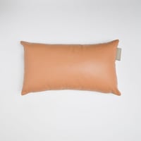 Image 2 of Leather Tab cushion Cover - Tan Lumbar