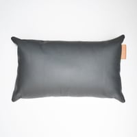 Image 1 of Leather Tab Cushion Cover - Grey Lumbar