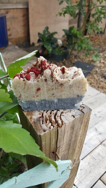 Image of Activated charcoal Soap Dried beet flower