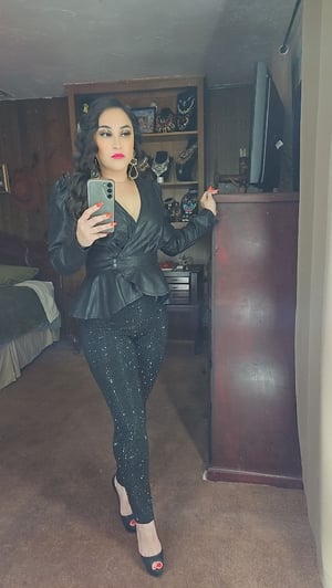 Image of Black Rhinestone Pants