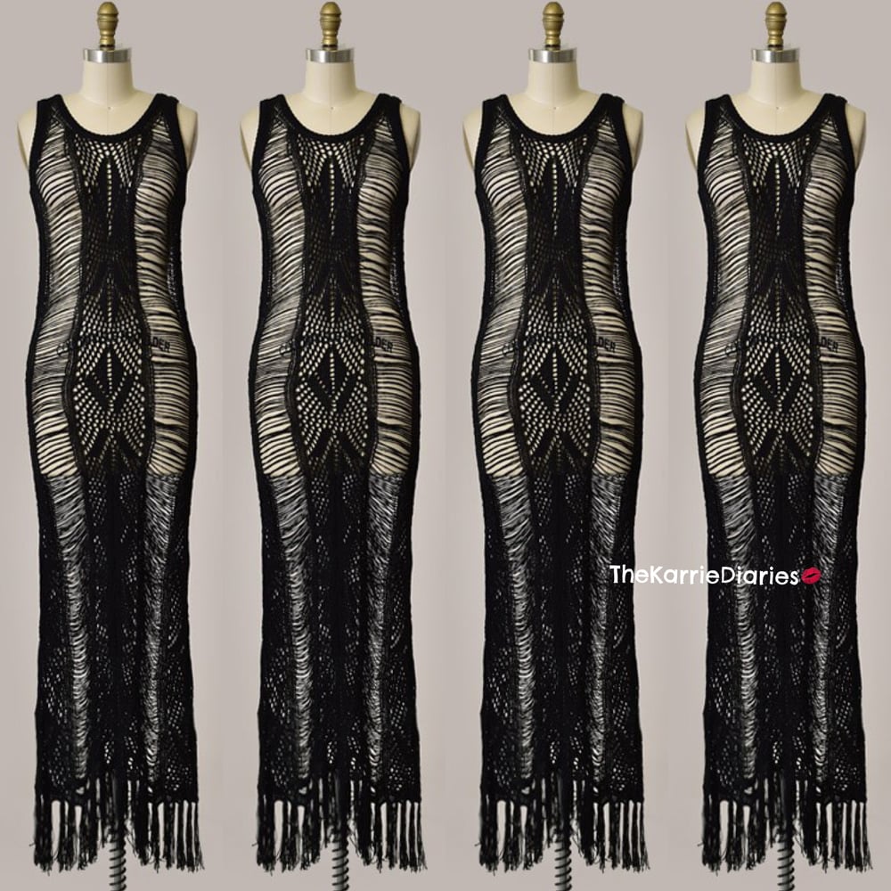 Image of BLACK LACE MAXI DRESS