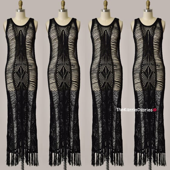 Image of BLACK LACE MAXI DRESS