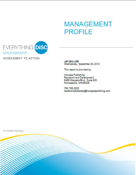 Image of MKTG 415 Everything DiSC Management Profile