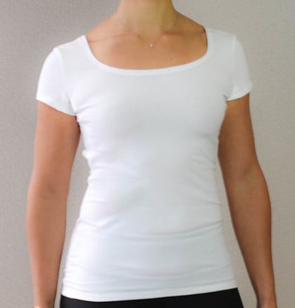 Image of White Women's High Scoop Cap Sleeve 