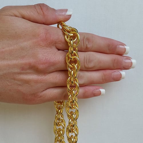 Image of GOLD Chain Luxury Strap - Prince of Wales Chain - 1/2" (14mm) Wide - Your Choice of Length & Hooks
