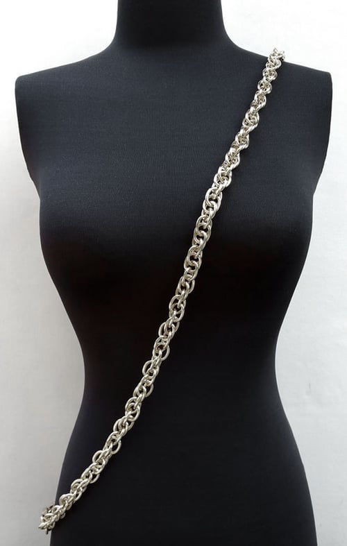 Image of NICKEL Chain Luxury Strap - Prince of Wales Chain - 1/2" (14mm) Wide - Your Choice of Length & Hooks