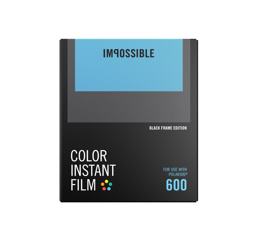 Image of 600 COLOUR FILM, BLACK FRAME  IMPOSSIBLE PROJECT