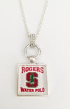 Stanford University Water Polo square glass tile necklace