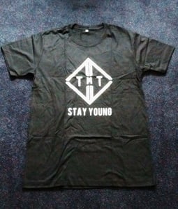 Image of Black TMT Logo "Stay Young" T-shirt