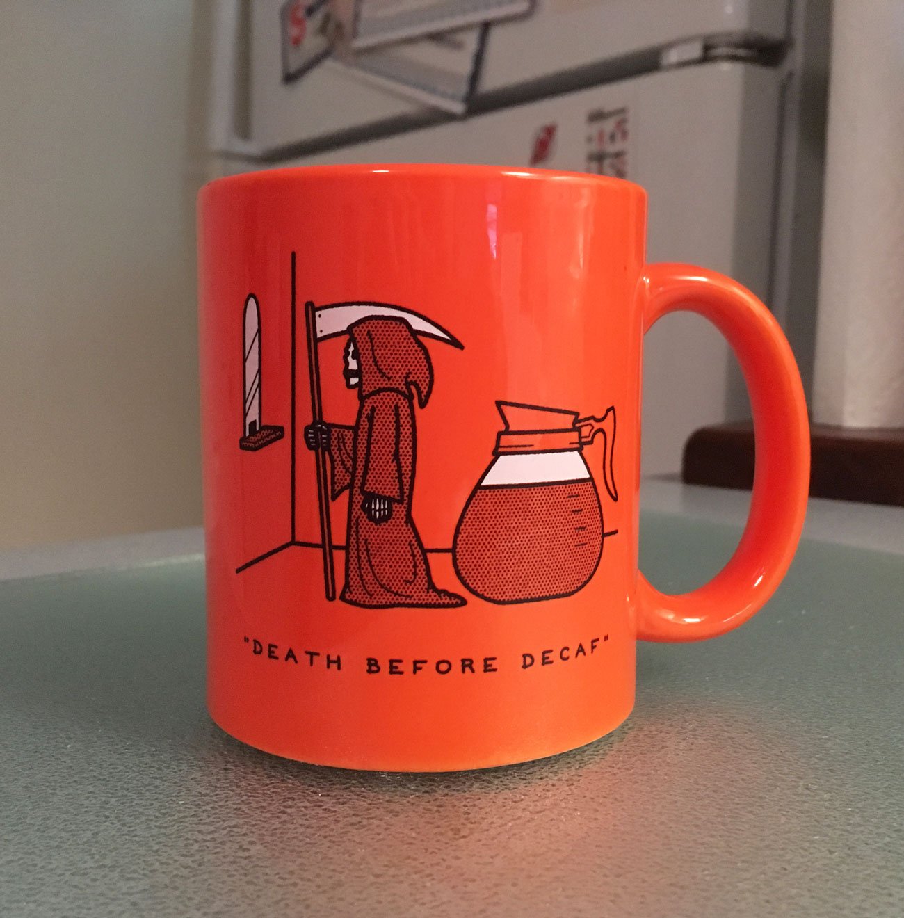 Image of "Death Before Decaf" Ceramic Mug