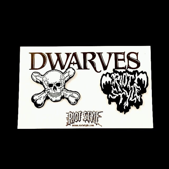 Image of ☠🍆 The Dwarves / Riot Style - Metal / Enamel Lapel Pin Set