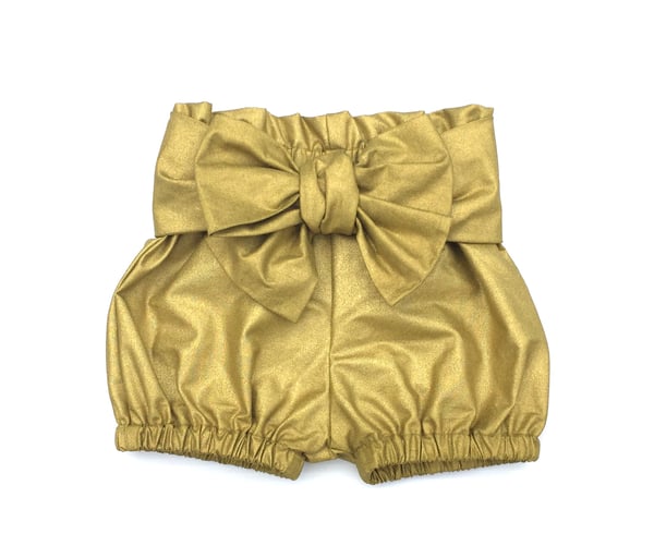 Image of High Waisted Bloomers - Metallic Gold with Belt