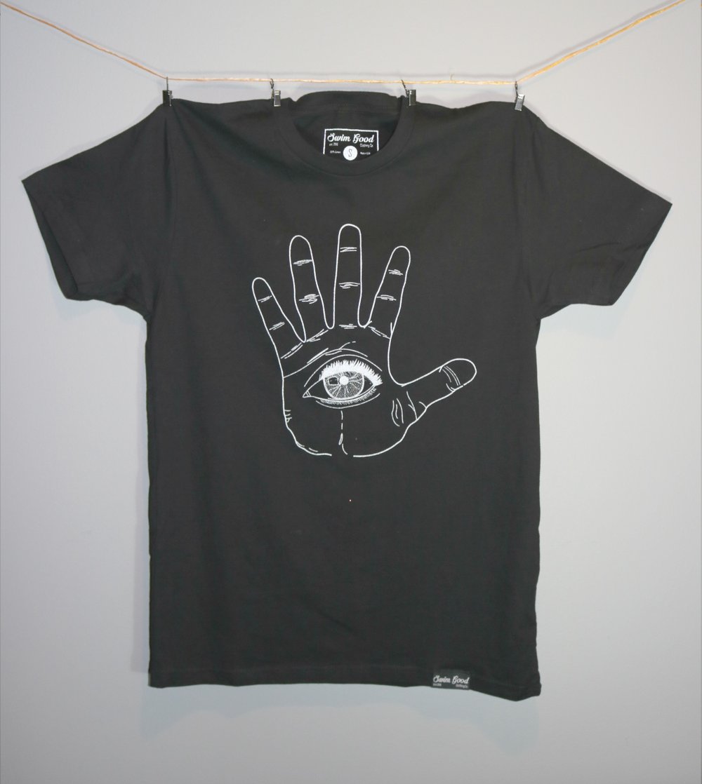 Image of 3rd Eye Hamsa Hand - Reflective Silver