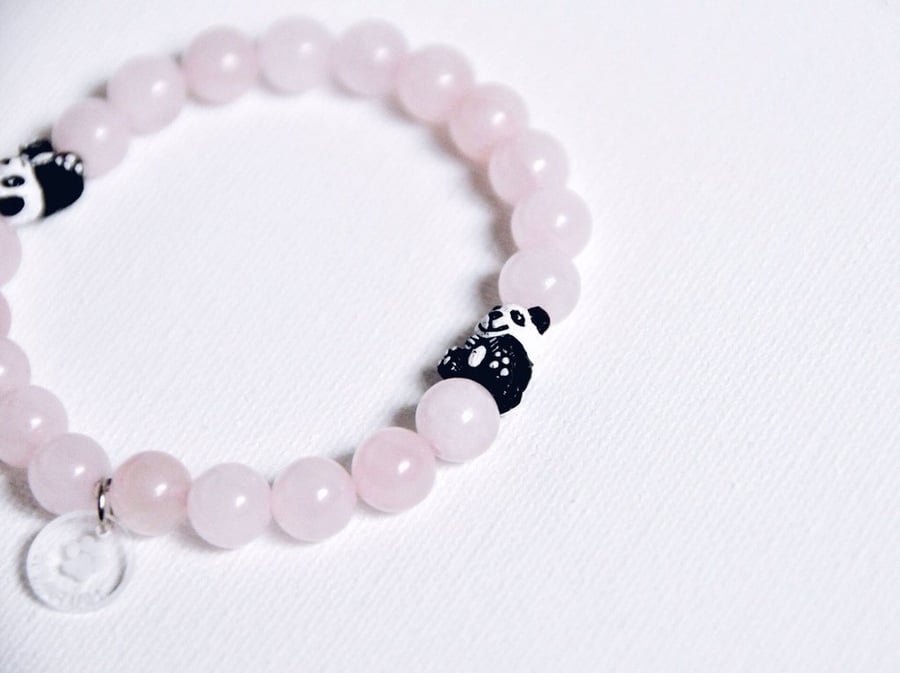 Image of Rose Quartz Panda Bracelet