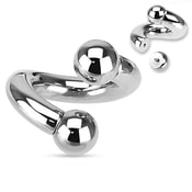 Image of Heavy Large Gauge Twist Spiral Curved Piercing Bar PA