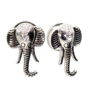 Image of Indian Elephant with CZ Clear Gems Ear tunnel