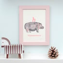 Image of H - Hippopotamus Letter Print