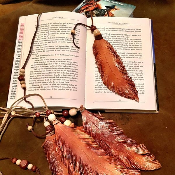 Image of Leather Feather Book Marks