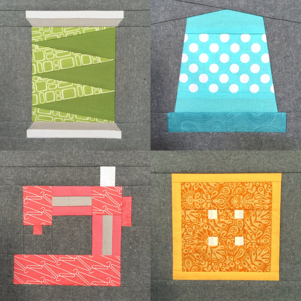 Sewing Room Quartet Quilt Block Patterns 8 X 8 Each