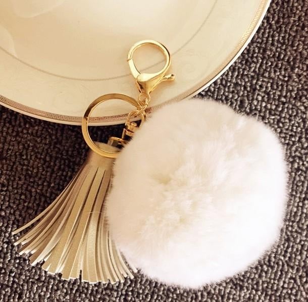 Image of Rabbit PomPom Keychain