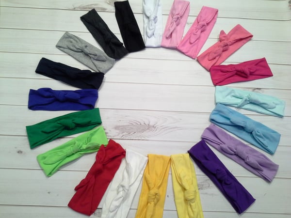 Image of ROCK BOTTOM BLOWOUT SALE Solid Color Bowknot Headbands Fully Adjustable- 20 color choices